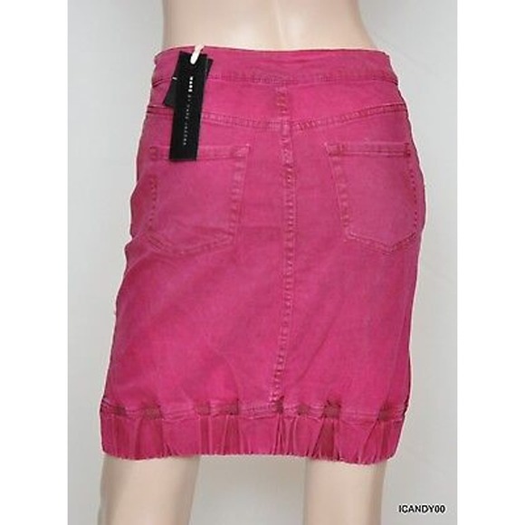 Marc by Marc Jacobs Dyed Stretch Pigment Pop Denim Mini Skirt Fig Jam 2 New $188 - Picture 3 of 4
